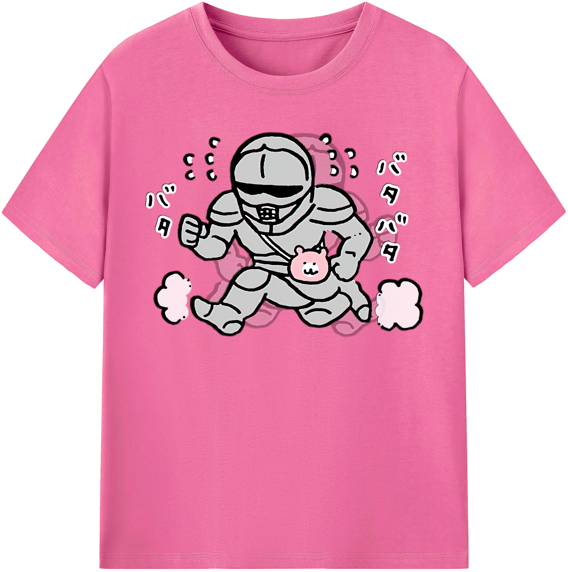 （画像用） ちいかわ 労働の鎧さん Chii-kawa Mr. Armor of Labor レディースカジュアルプリントTシャツ（綿100％）